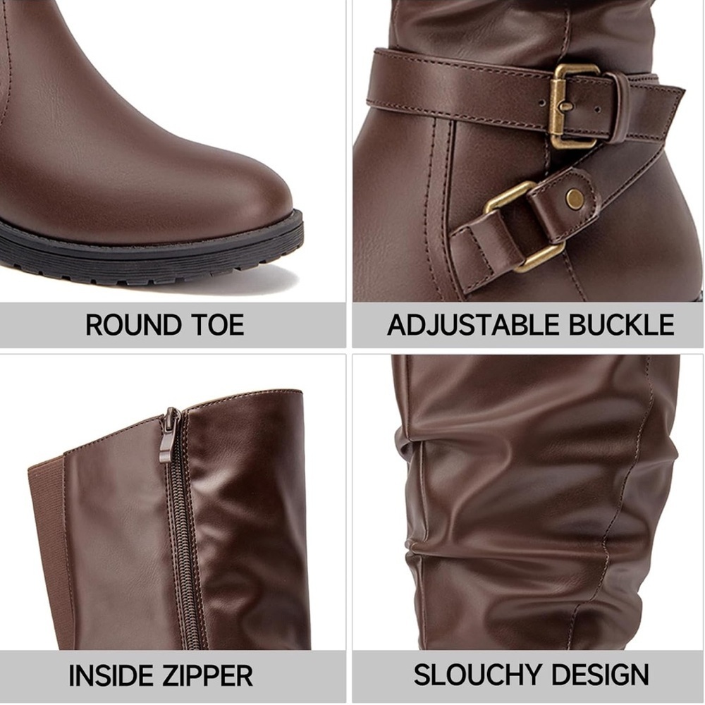 NWOB STYLE & CO Marliee Riding Boots in Brown Size 6.5 - Picture 10 of 12